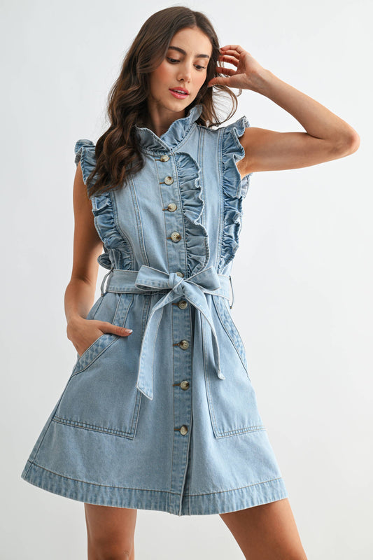 Cecily SLEEVELESS DENIM DRESS