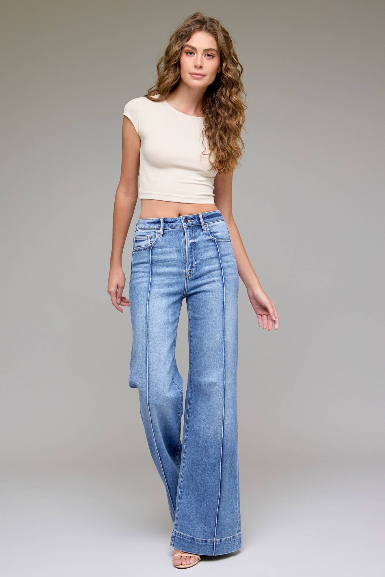 Medium Light Pintuck 33" Inseam Flare
