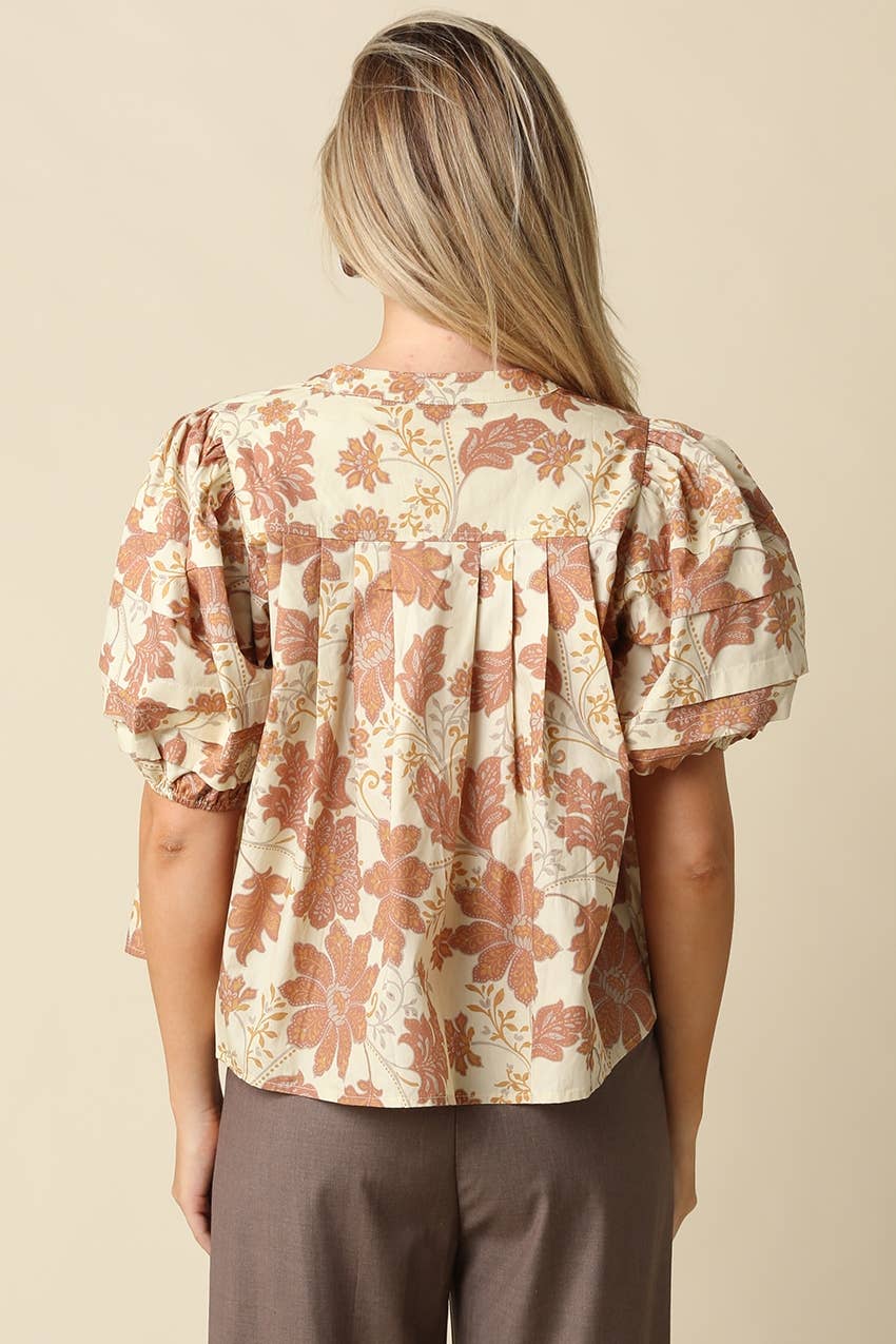 Pia Floral Puff Sleeve Blouse