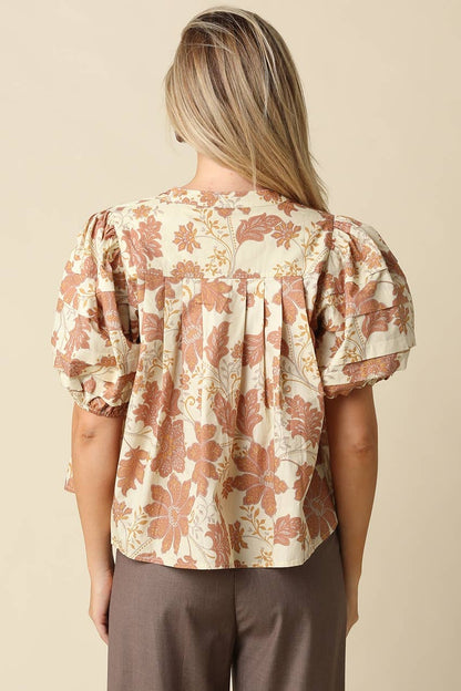 Pia Floral Puff Sleeve Blouse