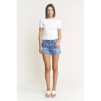 Henley Denim Shorts