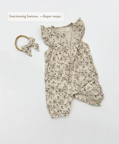 Wheat Floral Jennifer + Bow