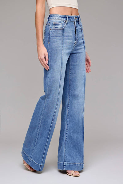 Medium Light Pintuck 33" Inseam Flare
