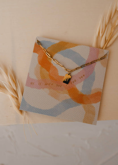 With You Mini Tag Necklace | Christian Jewelry