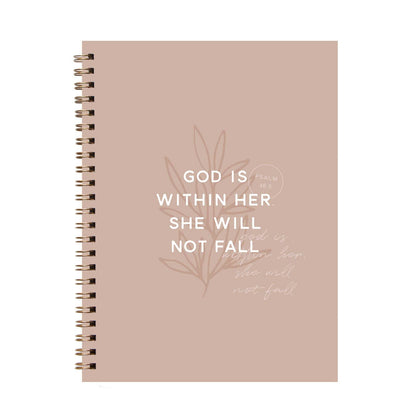 God is Within Her Christian Spiral Softcover  Journal Notebook