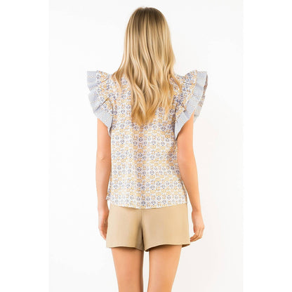 Flora Fluttered Pattern Top