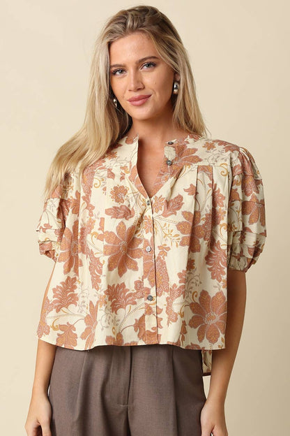 Pia Floral Puff Sleeve Blouse