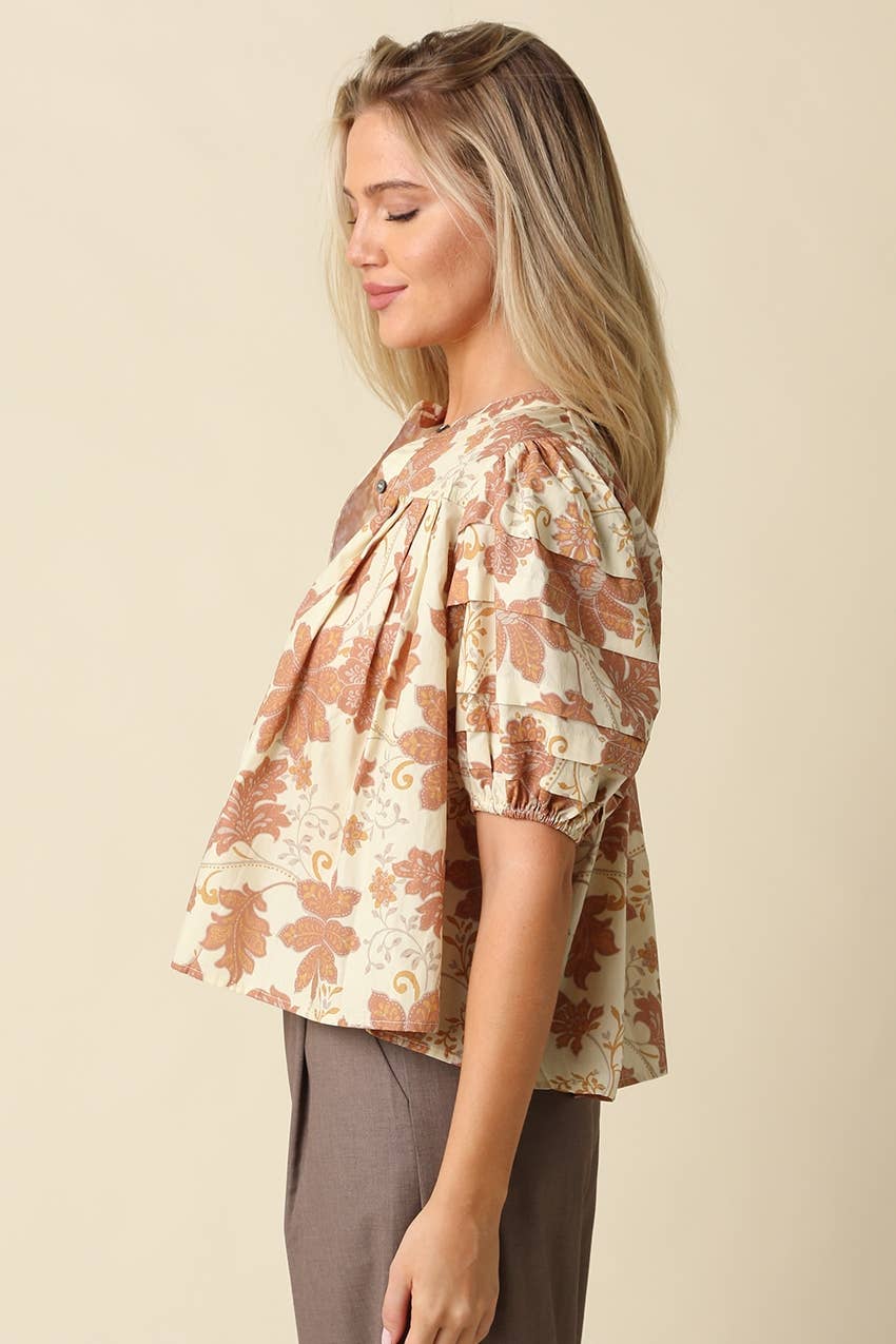 Pia Floral Puff Sleeve Blouse