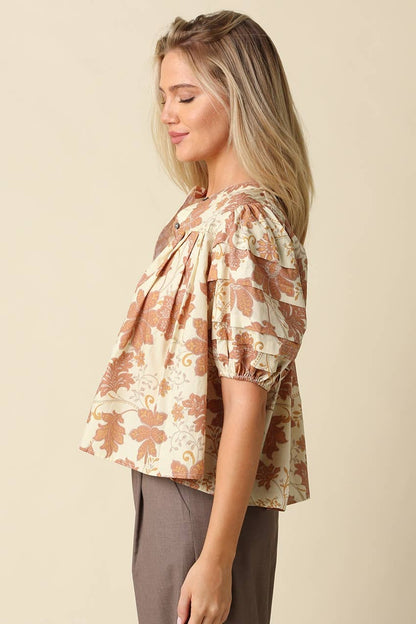 Pia Floral Puff Sleeve Blouse
