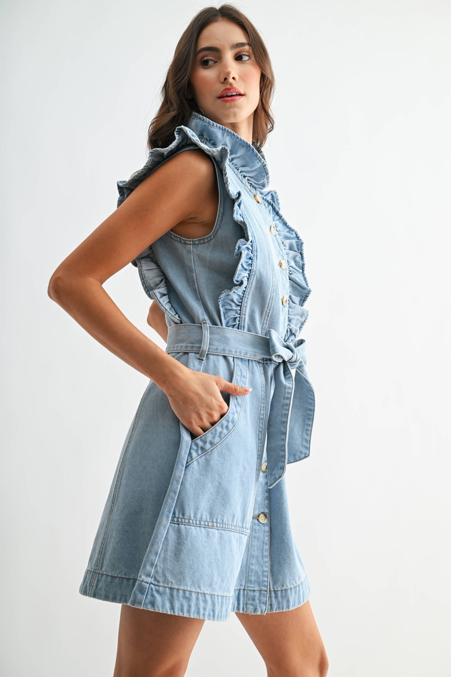 Cecily SLEEVELESS DENIM DRESS