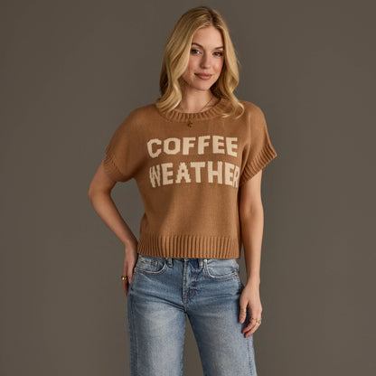 Coffee Weather Short Sleeve Sweater