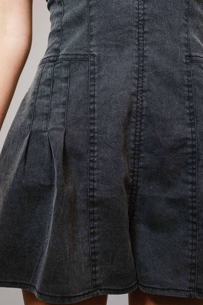 Riley Ruffle Sleeve Denim Romper