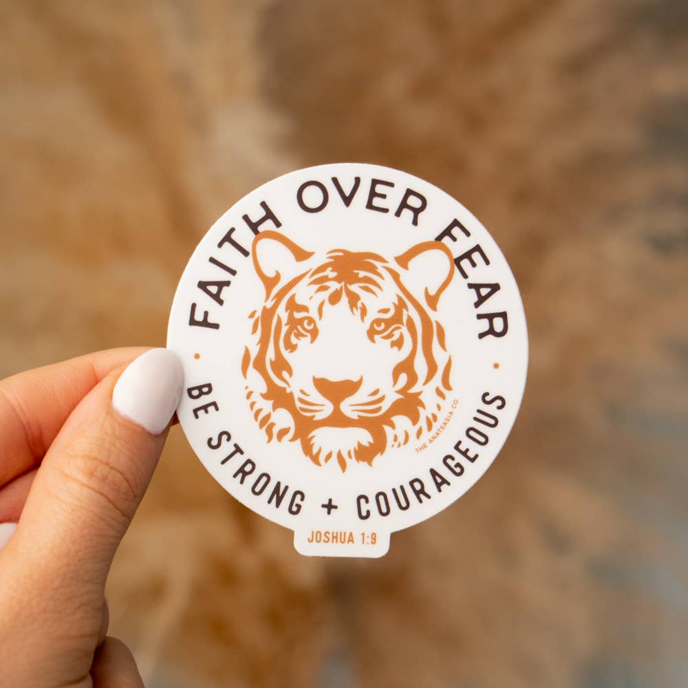 Faith Over Fear Tiger Sticker