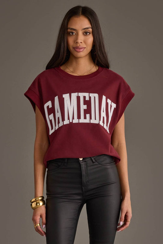 Maroon & White Gameday Shortsleeve Sweatshirt