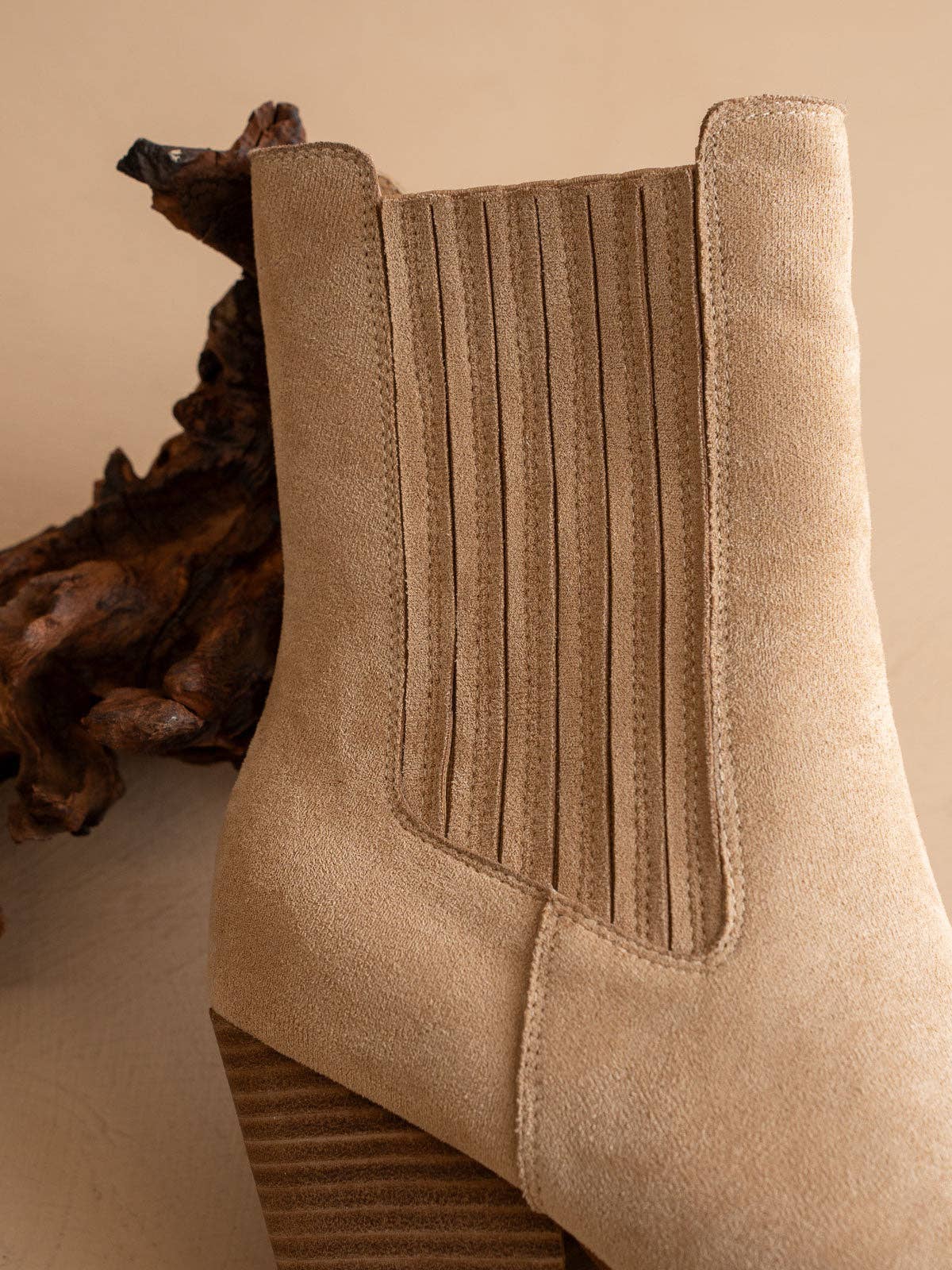 The Lydia | Almond Suede Bootie