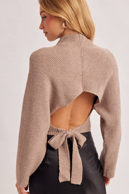 Ivy Open Back Sweater ( Black or Mocha)