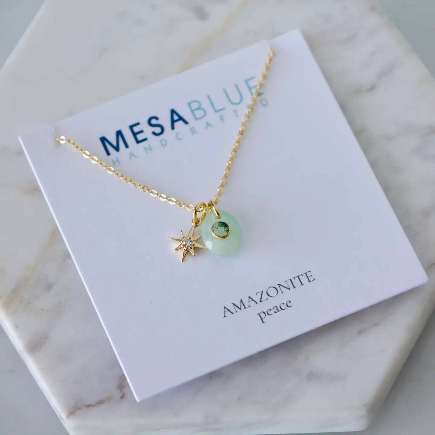 Amazonite, Labradorite, Moss Agate Star Necklace