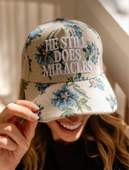 Hat: Floral He still does miracles