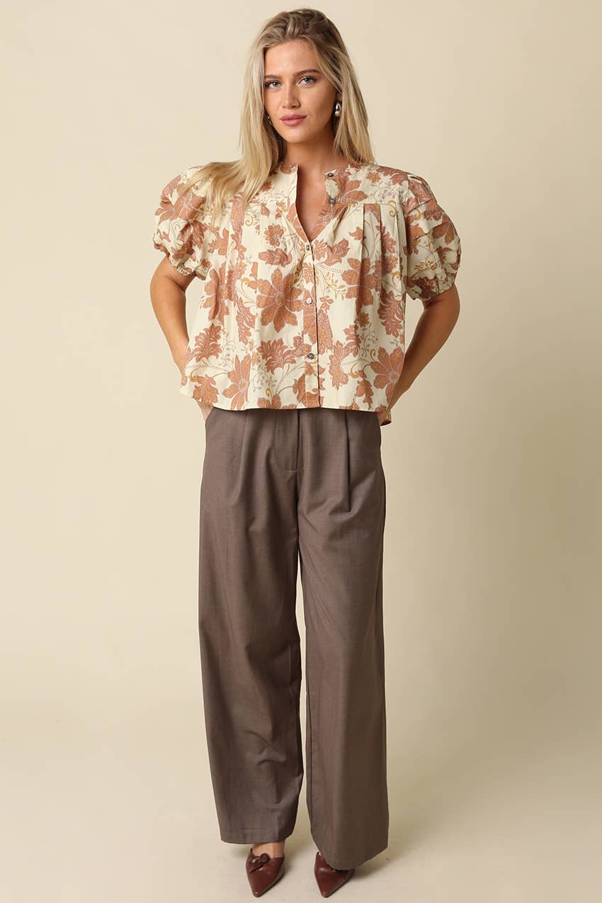 Pia Floral Puff Sleeve Blouse