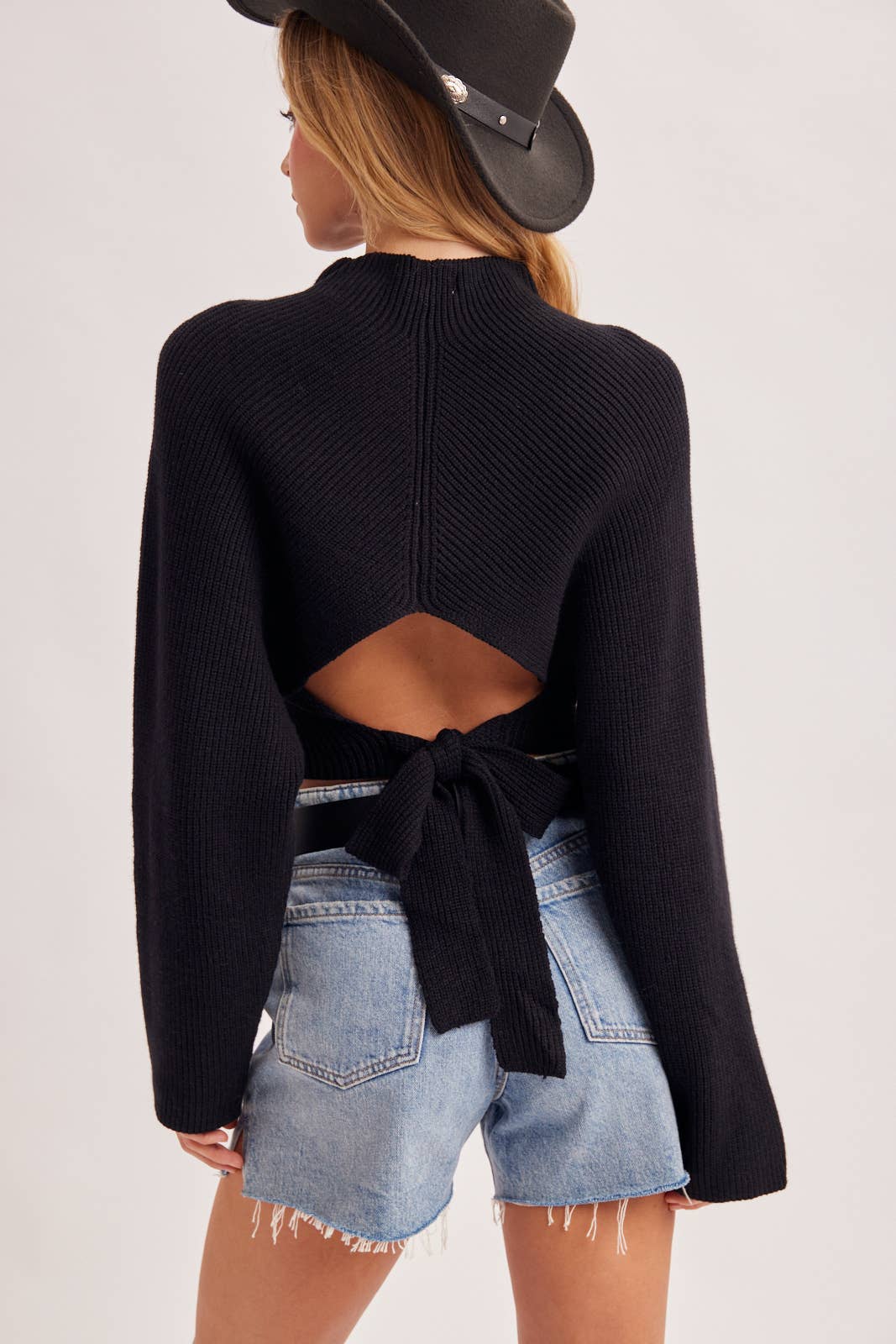 Ivy Open Back Sweater ( Black or Mocha)