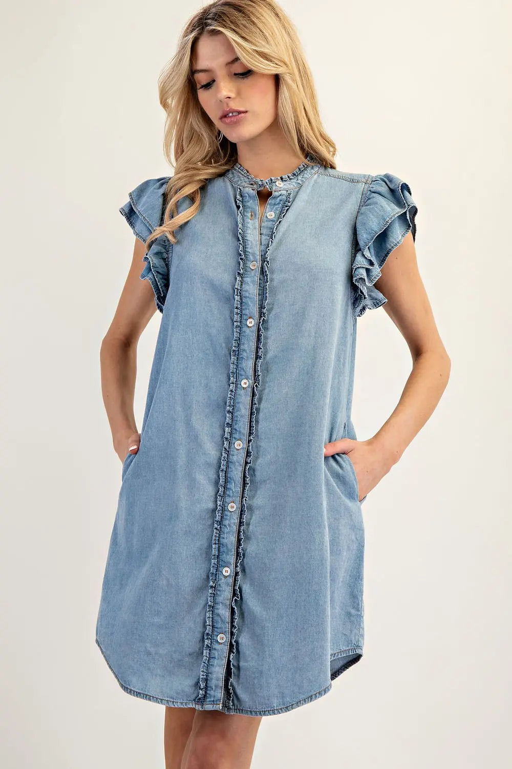 Liv Button Down Denim Dress