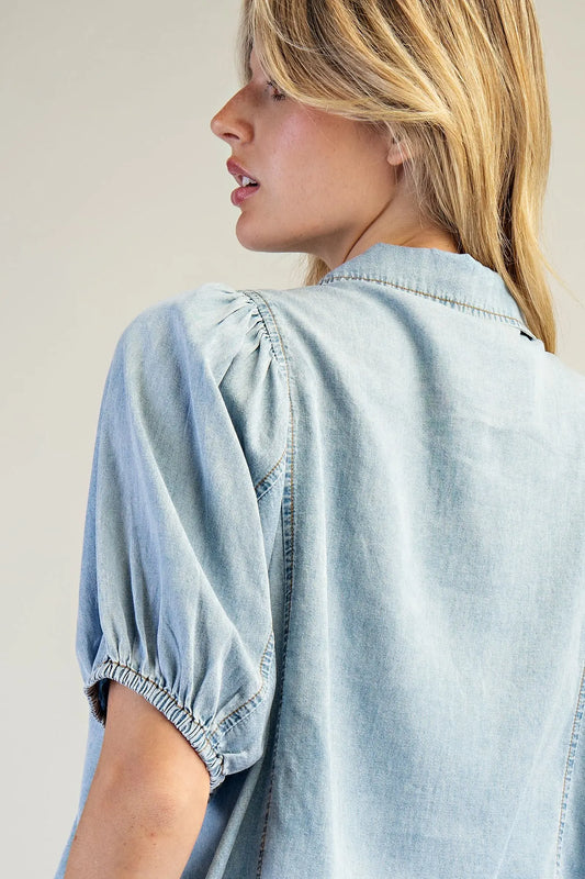 Chambray Tencil Denim Top