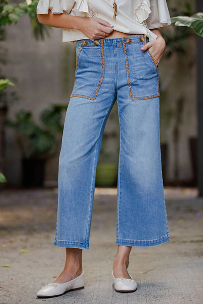 Kara Whipstitch Pocket Denim