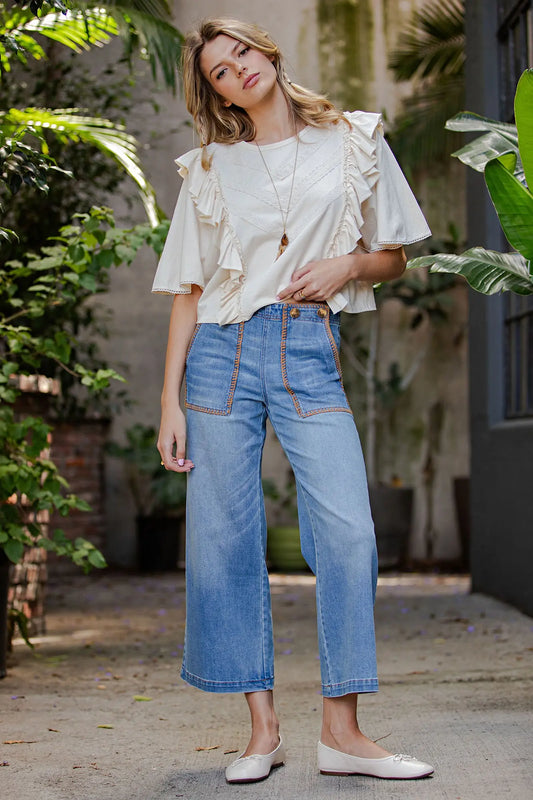 Kara Whipstitch Pocket Denim