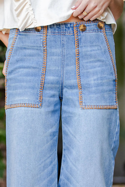 Kara Whipstitch Pocket Denim