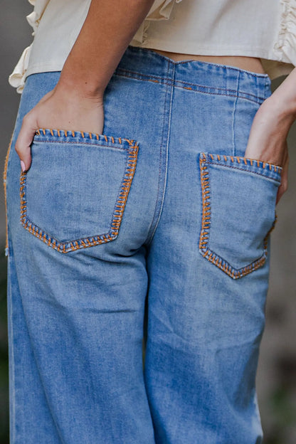 Kara Whipstitch Pocket Denim