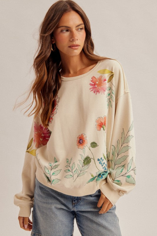 Floral Watercolors Top