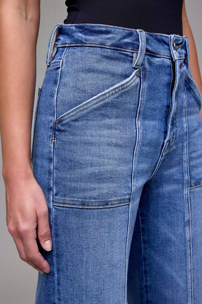 Medium Wash Seam 33" Inseam Comfort Flare