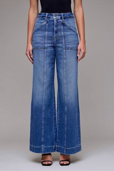 Medium Wash Seam 33" Inseam Comfort Flare