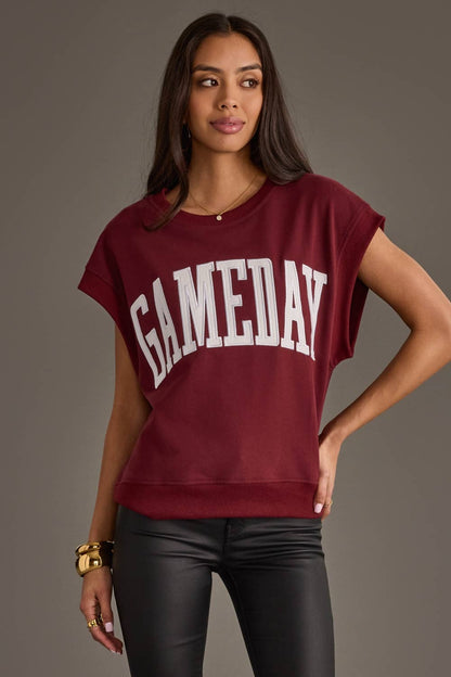 Maroon & White Gameday Shortsleeve Sweatshirt