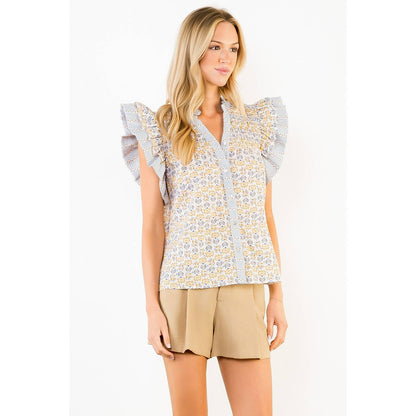 Flora Fluttered Pattern Top