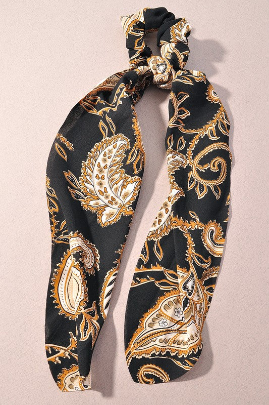 Tayley Paisley Hair Scarf - Black