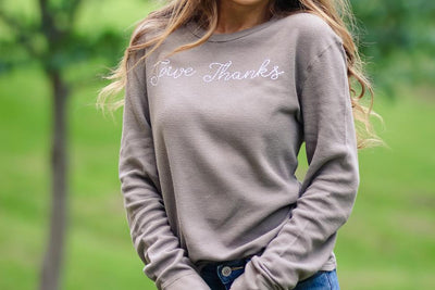 Give Thanks Thermal, Graphic Tops, [product vendor], Southern Roots Omaha - Southern Roots Omaha - Boutique Clothing - Online Shopping 